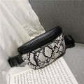 Large Capacity Modern Fashion Embossed Logo Stylish Crossbody Belt Bum Bag Python Pattern Women Ladies Fanny Pack Waterproof Waist Bag